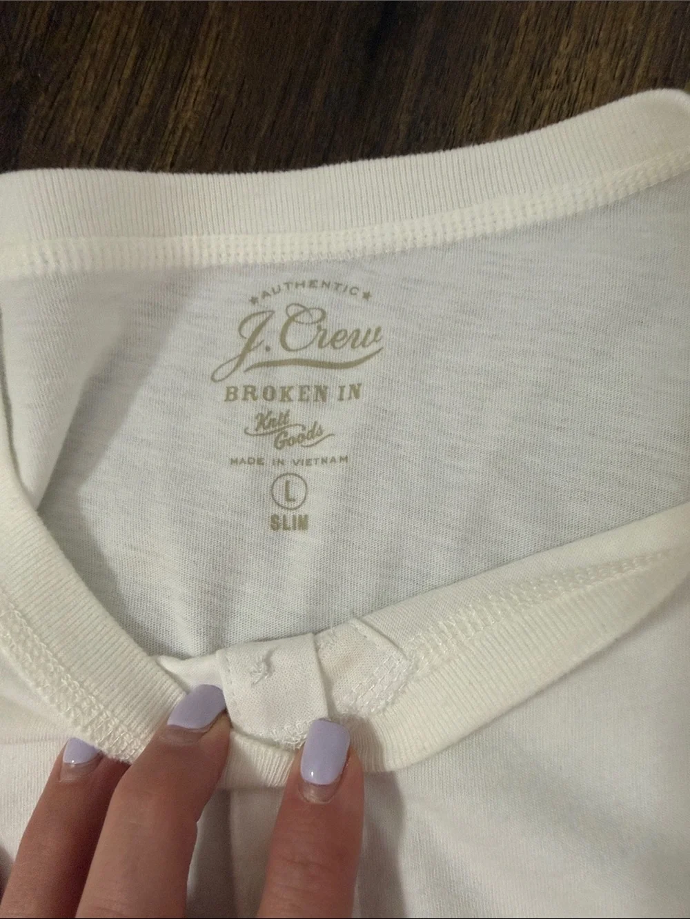 J. Crew Crewneck Henley Long-Sleeve Shirt in White